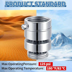 Boltigen Lead-Free Brass Self-Draining Vacuum Breaker 3/4'' GHT Female x 3/4'' GHT Male Hose Bib Anti Siphon Valve Backflow Preventer Adapter, for Outdoor Garden Faucet Spigot Repair Replacement