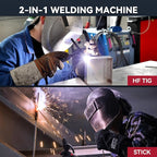 ARCCAPTAIN TIG Welder 200A, High Frequency 110v/220v Dual Voltage TIG/Stick/Arc 2 in 1 Welder LED Digital Display Welding Machine with 2T/4T Function and Tungsten Electrode