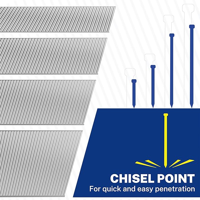 WORKPRO 1200 Count 18 Gauge Brad Nails, (2＂,1-1/2＂,1-1/4＂,3/4＂), Universal Brad Nail Gun Nails for Pneumatic & Electric Brad Nailers