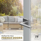 Mega Handles Prime Dummy Lever, Door Handle for Closet or French Doors, Single Side Door Levers, Non-Turning, Fits All Standard Door Sizes, Covered Screws Included - Satin Nickel (2 Pack) 5"