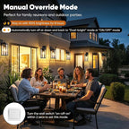 BesLowe 16” Upgraded Motion Sensor Outdoor Wall Lights, Dusk to Dawn Porch Lights Outdoor Wall Sconces, 3 Lighting Modes Exterior Lighting Fixtures with Hooks, Black Outside Lights for House, 2-Pack