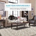 Upgrade Furniture Sliders, Furniture Sliders for Carpets, 4 PCS 4.3" Moving Pads with Anti-Slip Groove, Furniture Moving Sliders for Easy Move Bed Couch Tables Cabinet Heavy Duty, Protect Carpets