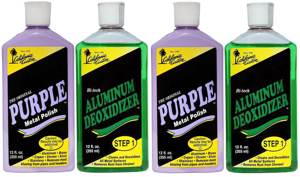 – Purple Metal Polish & Aluminum Deoxidizer Kit, Great for Aluminum, Brass, Copper, Chrome, Silver, Stainless and Gold - 2 Sets