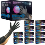 Raxwell Heavy Duty Disposable Gloves Latex Free | 5.5 Mil Black Nitrile Gloves | Powder Free Chemical Resistant Gloves