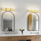 LED Bathroom Light Fixtures, 24inch Gold Vanity Lights, Modern 3 Light Acrylic Wall Sconces, 350° Rotatable Wall Lighting Fixture Over Mirror