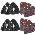 LEILUO 127 Pcs Oscillating Tool Sanding Pad Kit - 4 Triangle Pads, 120 Sandpaper, 3 Adapters - Compatible with DeWalt, Dremel, Milwaukee & More