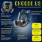 Reusable Half Face and Full Face Gas Mask with Activated Carbon Filter Against Organic Vapor/Dust/Chemical