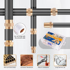 KOOTANS 30PCS Brass Pipe Fittings Hex Nipple Kit 1/8" to 1/8", 1/4" to 1/8", 1/4" to 1/4", 3/8" to 1/4", 3/8" to 3/8", 1/2" to 3/8", 1/2" to 1/2" NPT Male Adapter Pipe Fitting Brass Nipple Connector