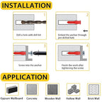 208PCS Drywall Anchors and Screws Assortment Kit, Wall Anchors and Screws Kit, 4 Sizes Plastic Anchors and Matched Phillips Pan Head Screws