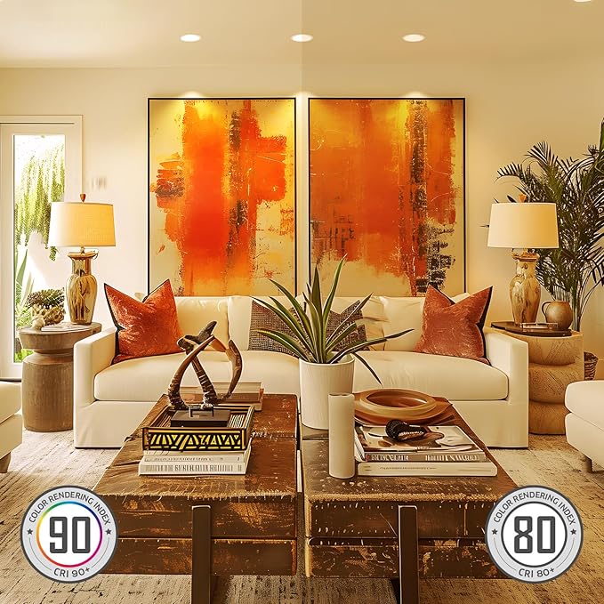 TORCHSTAR 6 Inch Slim LED Recessed Lighting with Junction Box, CRI90 Aluminum Dimmable 12W Ultra-Thin Recessed Light, 3000K Warm White, 1100LM Basic Series LED Downlight, ETL & FCC, Pack of 6