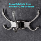 Swivel Coat Hook 2 Pack Heavy Duty Space Saving Towel Rope Hook Wall Mount Triple Swing Arms for RV Bathroom Kitchen Garage,Brushed Nickel