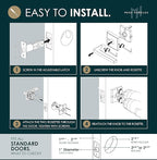 Mega Handles Apex Passage Door Handle - 1 Pack Reversible Black Door Handle, Heavy Duty No Lock Door Handles Interior for Closet & Hallway, Fits All Standard Door Sizes - Matte Black