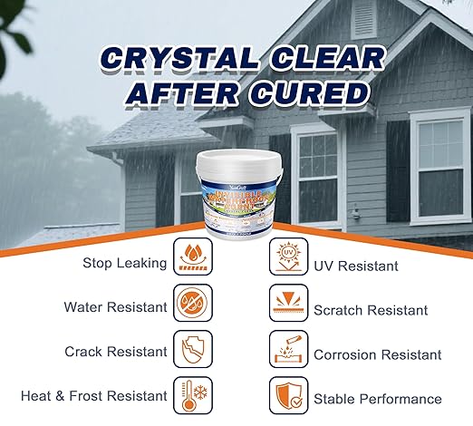 Waterproof Adhesive 70oz, Transparent Waterproof Sealant Coating, Anti-Leaking Sealant Agent - Sealants Repair Leak Agent for Roofs, Bathroom, Walls, Kitchen, Garden, Indoor & Outdoor