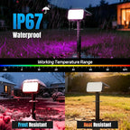 Solar Spot Lights Outdoor Color Changing, [6 pack/28 LED] 7 Modes Auto On/Off Solar Landscape Spotlights, Ip67 Waterproof Solor Powered Pathway Lights for Outside Yard Garden Walkway Tree Patio