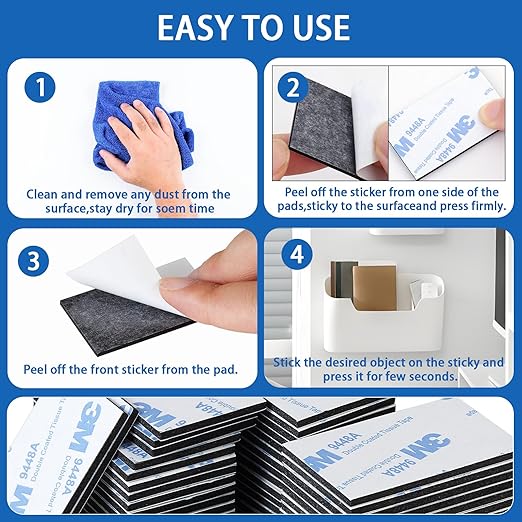 QDiShi 50PCS EVA Double Sided Adhesive Pads Pre-Cut Foam Tape 3x5cm Heavy Duty Mounting Tape Black Super-Sticky Pad Waterproof Self Adhesive Pad for Home Décor & DIY Art Crafts