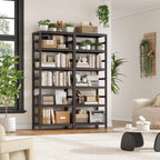 FOTOSOK 6-Tier Bamboo Shelf, Bamboo Bookcase with Adjustable Shelves, Free Standing Storage Shelf Unit, Plant Flower Stand for Kitchen, Bathroom, Home Office, Vintage