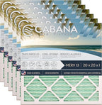 Cabana Filters 6-Pack 20x20x1 MERV 13 AC Furnace Air Filter for Home and Office - Indoor HVAC System Filtration Replacement, Captures Unwanted Particles