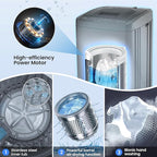 Nictemaw 2.8 Cu.ft Portable Washer, 20 lbs Capacity Full Automatic Washing Machine with Drain Pump, 10 Wash Programs & LED Display, Compact Clothes Washer for Apartments, RV, Dorm, Home