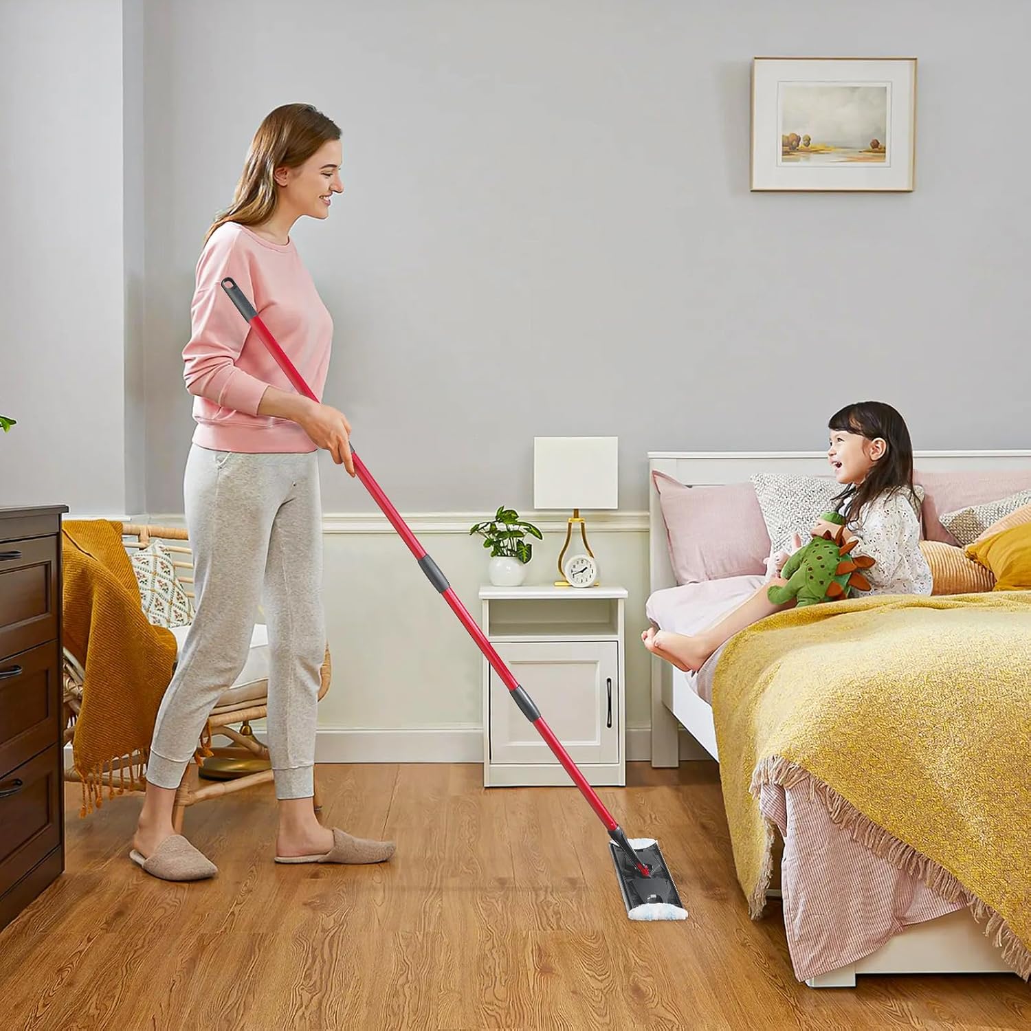 AIR U+ Mop Replacement Pads for O Cedar H2prO Flat Mop System, 2 Pack Mop Pads, Machine Washable Reusable Microfiber Mop Heads Replacements for O-Cedar H2Pro Refills Clean for All Floors Types