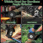 Cordless Angle Grinder, 20V 5 inch Electric Grinder Power Tools with 2 X 4.5Ah Battery, Adjustable Handle,Brushless Motor for Polishing, Grinding & Cutting