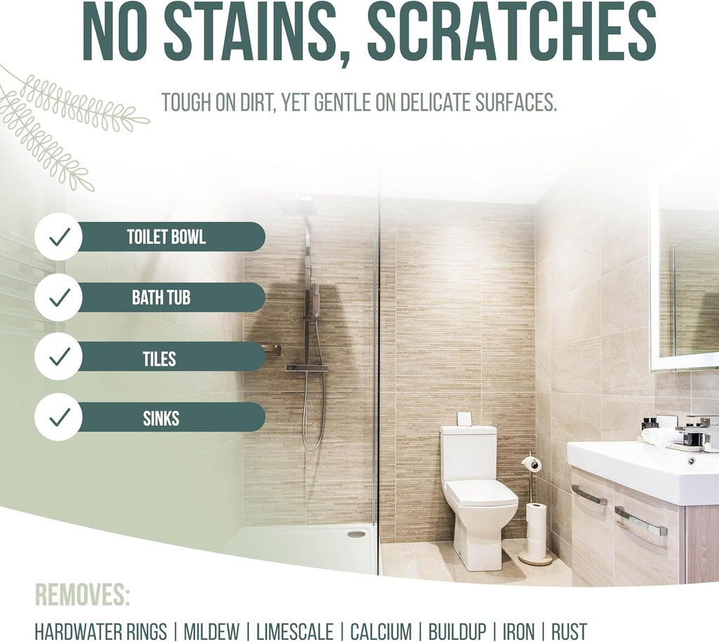 Powerstone Pumice Stone Toilet Bowl Cleaner with Handle (3-pack) - A Reliable and Harmless Solution for Cleaning Limescale Deposits & Hard Water Stains on Toilets, Grills, Tiles, Grout & Pools