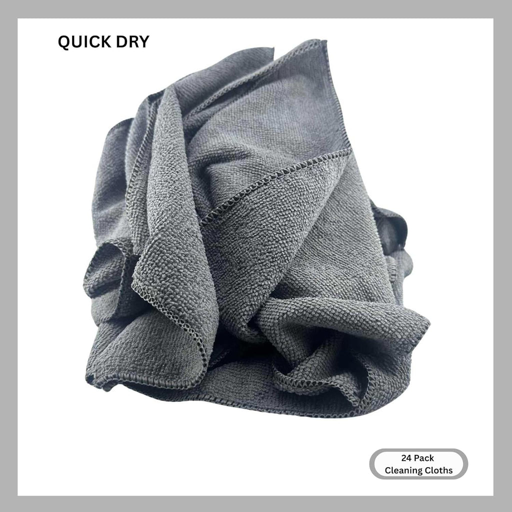Microfiber Cleaning Cloth for Kitchen & households, Towels for Cars. (300gsm) (Pack of 24 Gray)