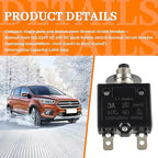 HUWREW 3 Amp Push Button Circuit Breaker 125-250V AC 50V DC L1 Series Manual Reset Thermal Circuit Breaker 3A Thermal Overload Protector