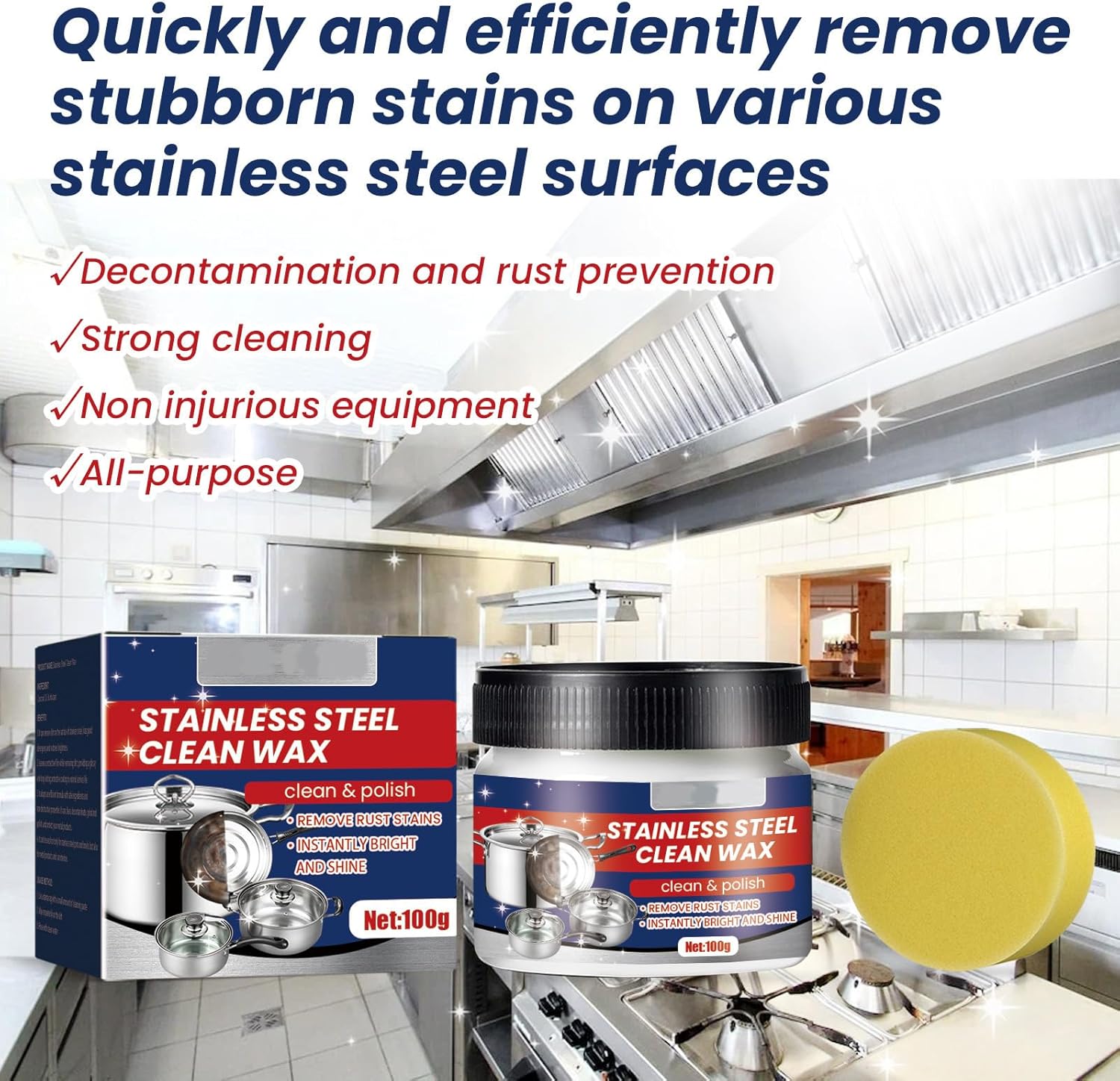 Magical Nano-Technology Stainless Steel Cleaning Paste, Stainless Steel Clean Wax, Stainless Steel Cleaning Wax, Stainless Steel Cleaner and Polish, Metal Polish Paste (1Pcs)