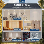 Amico 12 Pack 5/6 Inch LED Disk Lights, Dimmable Flush Mount Ceiling Disc Lights, 2700K/3000K/4000K/5000K/6000K Selectable, 12W Eqv 110W, 1050LM, Low Profile Surface Mount Ceiling Light, ETL&FCC