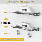 Ultrawall Garage Wall Shelves, 2 x 4 ft Wall Mounted Storage Shelves, Heavy Duty Wall Shelving with Hooks, Holds Up to 220 Lbs, 2Pack, Black