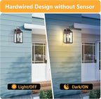 15" Black Outdoor Wall Lantern 2-Light, Outside Modern Wall Sconce Light Fixture, Industrial Porch Light Wall Mount with E12 Sockets, Waterproof Exterior Lamp Lighting, Brown