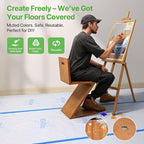 39" x200' Heavy-Duty Floor Protection | Construction Grade Carpet Protector | Drop Cloth Plastic Film for Hardwood Floors | Waterproof Painters Covering with No Residue(Ice Blue)