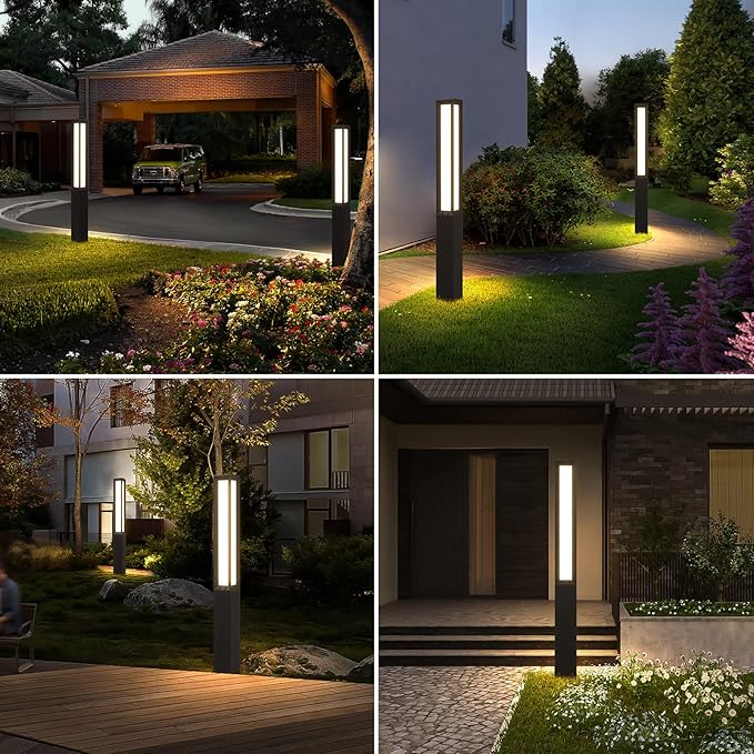 High 71 Inches Landscape Path Light, Outdoor Modern Luxury LED IP54 Waterproof Landscape Bollard Lighting for Lawn Patio Courtyard Driveway Pathway Decoration with High Voltage Wired