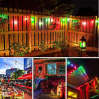 Meconard S14 Colored LED String Light Bulbs,1 Watt Plastic Shatterproof Waterproof Outdoor Indoor Replacement Bulbs for Home Decor, E26 Medium Base, Red Green Light Bulbs, 15Pack