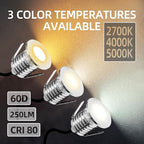 MALORY Recessed LED Deck Light 6Pack, 3W 4000K12V Low Voltage Landscape Lighting, Outdoor Step Stair Lights, Full 304 Stainless Steel Deck Lighting for Outside Floor Yard (SG06, 6-Pack 4000K)