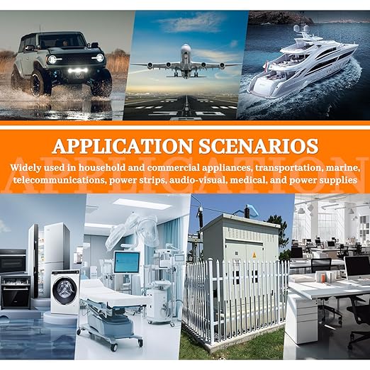 HUWREW 20 Amp Push Button Circuit Breaker 125-250V AC 50V DC L1 Series Manual Reset Thermal Circuit Breaker 20A Thermal Overload Protector (Pack of 2)