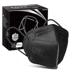KN95 Face Mask 20 PCS,5 Layers Cup Dust Mask Against PM2.5 from Fire Smoke, Dust, for Men, Women, Essential Workers(Black)