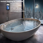 1300W Titanium Immersion Water Heater Portable Electric Hot Tub & Inflatable Pool Submersible Water Heater with Temp Control, GFCI for Bathtub, Baptistry, Above Ground Pool, Swimming Pool