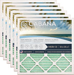 Cabana Filters 6-Pack 14x14x1 MERV 13 AC Furnace Air Filter for Home and Office - Indoor HVAC System Filtration Replacement, Captures Unwanted Particles