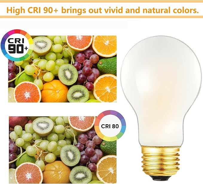 A19 Frosted Vintage LED Edison Bulbs 60W, E26 Dimmable LED Filament Light Bulbs, Warm White 2700K,6W Equivalent 60W,600LM, AC120V, A19 Frosted Light Bulbs with 90 CRI,COCODI-6Pack (Frosted-6W-2700K)