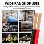 NAOEVO 12 Gauge Wire 200FT, 2 Conductors Electrical Wire Red Black Cable, Flexible/Low Voltage/PVC 12 AWG Copper Clad Aluminum Extension Cord for Speaker, LED Strips, Automotive 12V/24V DC