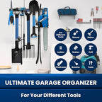 48'' All-Metal Garage Tool Organizer Wall Mount – Heavy-Duty Tool Rack Holds 450 lbs, Adjustable Hooks for Garage, Yard, and Garden Equipment