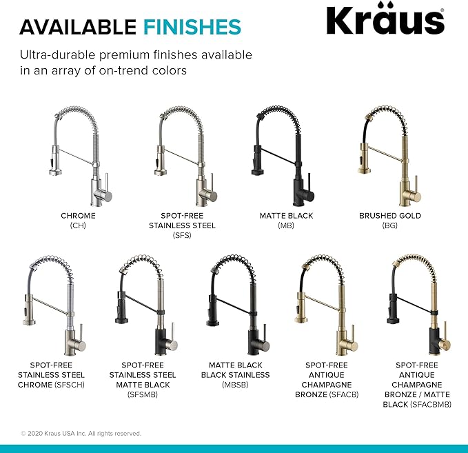 KRAUS Bolden Commercial Style 2-Function Single Handle Pull Down Kitchen Faucet in Spot-Free Antique Champagne Bronze/Matte Black, KPF-1610SFACBMB