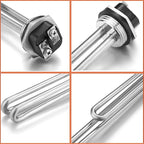 Mornajina 2 Packs 02582 Electric Water Heater Elements 4500W 240V, Hot Water Heater Replacement Parts Screw-in RV Hot Water Heater Fit Most Models, Foldback Type