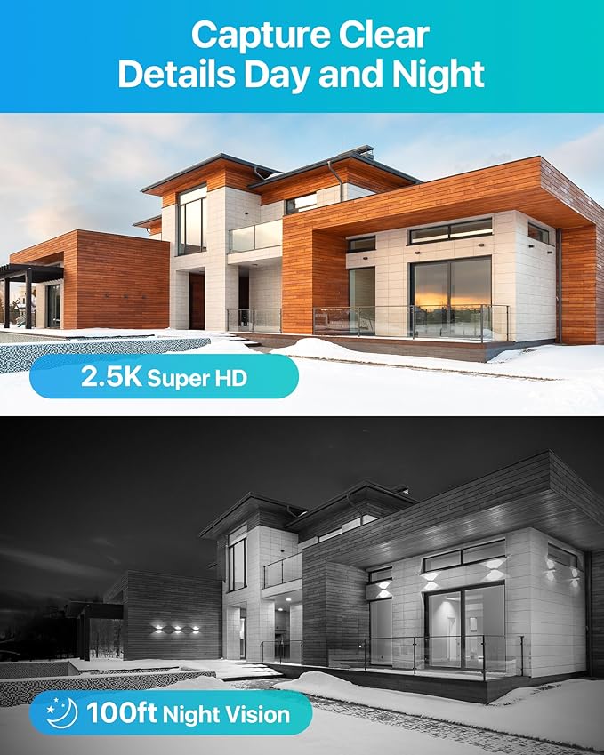 ZOSI C220 4Pack 4MP 2.5K QHD Add-On PoE IP Camera Outdoor, 1440p Surveillance Outdoor Camera to Home Security System, Only Work with ZOSI PoE NVR, 100ft Night Vision, AI Human Detection, One-Way Audio