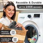 Microfiber Cleaning Cloths Roll, 75 Pack Tear Away Microfiber Towels Roll, 12" x 12" Lint Free Rags, Reusable Cleaning Cloths,Washable,Scratch Free,Ultra Absorbent Dish Rags(Dark Grey Ripple)