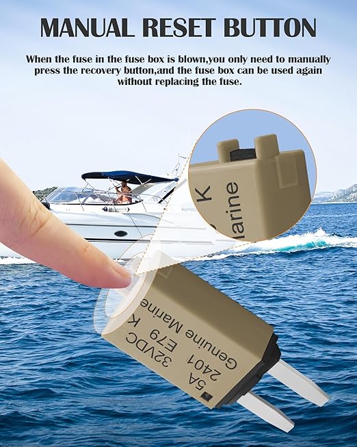 5A Low Profile Mini Fuse Kit– Automotive 5A ATM Manual Reset Circuit Breaker Fuses for Boat, RV, Car, Truck, DC 12V/32V 5 Amp Manual Resettable Blade Assortment Kit with Resettable Fuses