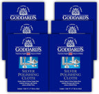 Goddard's Silver Polishing Cloth for Jewelry, Remove Tarnish on Plated or Sterling Silver, Gold, Antiques, and Leaves Tarnish Protection, 6 Cloths