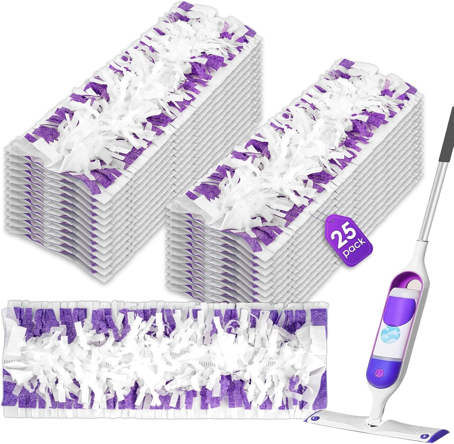 (25 Pack) Replacement Power Mop Pads for Swiffer PowerMop, Disposable PowerMop Mopping Pad Refills Compatible with Swiffer PowerMop, Multi-Surface Mop Pad Refills for Floor Cleaning