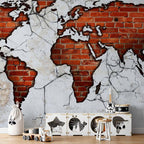 artgeist Wall Mural World Map 154x110 in - XXL Peel and Stick Self-Adhesive Wallpaper Removable Large Sticker Foil Wall Decor Print Picture Image Design Map of The World k-A-0495-a-a